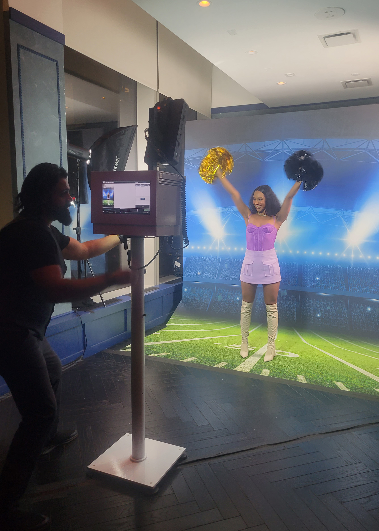 Super-Bowl-Event-Video-Booth-Football-Field-Backdrop-Rental-3
