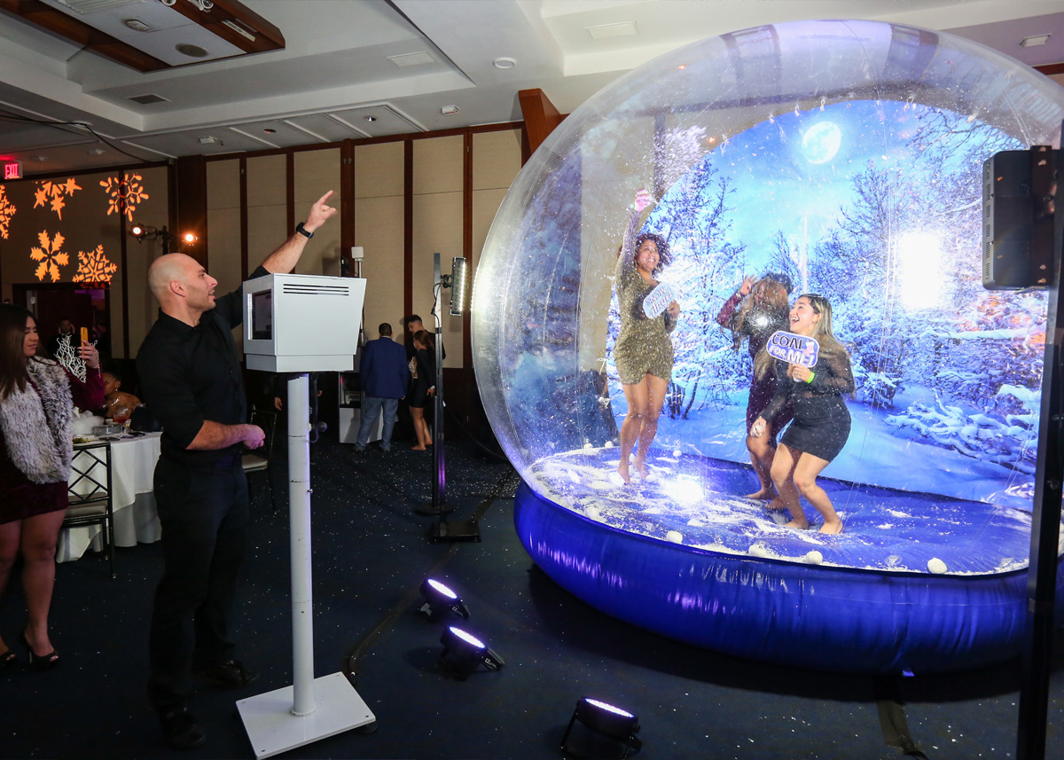 inflatable snow globe photo booth rental company new york city jersey