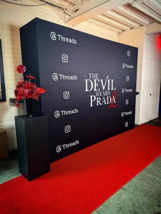 Our Custom Step & Repeat Production for The Devil Wears Prada 2 Premiere @metrograph in NYC for @craft__alan
